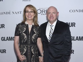 Gabby Giffords, left, and Mark Kelly attend the 2017 Glamour Women of the Year Awards at Kings Theatre on Monday, Nov. 13, 2017, in New York. (Photo by Evan Agostini/Invision/AP)