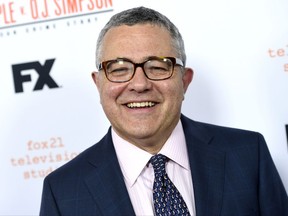 FILE - In this April 4, 2016 file photo, author and CNN commentator Jeffrey Toobin arrives at the "American Crime Story: The People v. O.J. Simpson" For Your Consideration event in Los Angeles. Toobin's next book will be a probe into Donald Trump's election. Doubleday announced Tuesday that the book was currently untitled and no release date has been set. (Photo by Chris Pizzello/Invision/AP, File)