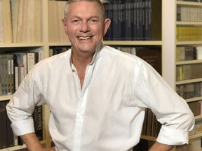 In this Nov. 13, 2017 photo released by Sujata Murthy, Richard Carpenter of the singing duo The Carpenters, poses in the record library of his home in Los Angeles. Twelve of the best-selling duo's albums have been remastered and pressed on high-quality vinyl. "Carpenters: The Vinyl Collection," which includes their hits "We've Only Just Begun" and "Top of the World," will be released on Friday. (Sujata Murthy via AP)