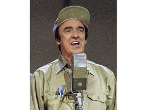 FILE - In this May 7, 1992 file photo, Jim Nabors, a cast member from "The Andy Griffith Show," appears in Nashville, Tenn.  Nabors died peacefully at his home in Honolulu on Thursday, Nov. 30, 2017, with his husband Stan Cadwallader at his side. He was 87. (AP Photo, File)