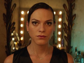 This image released by Sony Pictures Classics shows Daniela Vega in a scene from, "A Fantastic Woman." Vega  plays a transgender woman whose partner dies and is subjected to harsh treatment by the family of her deceased lover and by police investing the death. (Sony Pictures Classics via AP)