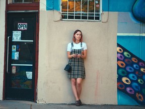 This image released by A24 Films shows Saoirse Ronan in a scene from "Lady Bird." (Merie Wallace/A24 via AP)