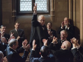 This image released by Focus Features shows Gary Oldman as Winston Churchill in a scene from "Darkest Hour." (Jack English/Focus Features via AP)