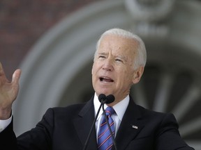 Former Vice President Joe Biden delivers the annual Class Day address on the campus of Harvard University in Cambridge, Mass. May 24, 2017.