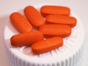 This Thursday, Nov. 2, 2017 photo shows tablets of ibuprofen in New York. A study released on Tuesday, Nov. 7, 2017 found that over-the-counter pills worked as well as opioids at reducing severe pain for emergency room patients with broken bones and sprains. (AP Photo/Patrick Sison)