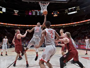 Ohio State forward Kaleb Wesson, center, shoots against Stanford during the first half of an NCAA college basketball game in the Phil Knight Invitational tournament in Portland, Ore., Friday, Nov. 24, 2017. (AP Photo/Craig Mitchelldyer)