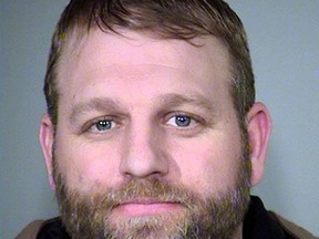 FILE - This Jan. 27, 2016, file photo provided by the Multnomah County Sheriff's Office shows Ammon Bundy. The trial starting Monday, Oct. 30, 2017, for 71-year-old Cliven Bundy, sons Ryan and Ammon Bundy, and Ryan Payne of Montana alleges that they led a self-styled militia to prevent the U.S. Bureau of Land Management from enforcing court orders to stop Bundy cattle from grazing in what is now Gold Butte National Monument.  (Multnomah County Sheriff via AP, File)