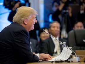 President Donald Trump smiles while speaking during the U.S.-ASEAN Summit at the Philippine International Convention Center, Monday, Nov. 13, 2017, in Manila, Philippines. Trump is on a five country trip through Asia traveling to Japan, South Korea, China, Vietnam and the Philippines. (AP Photo/Andrew Harnik)