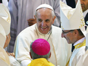 Pope Francis is greeted in Rio de Janeiro during a 2013 visit.