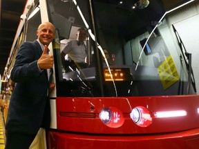 TTC CEO Andy Byford on a streetcar at the Spadina Platform in Toronto on Sunday August 31, 2014.
