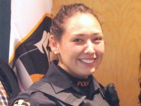 Constable Pamela Stevenson of the Kativik Regional Police Force is shown in this recent handout photo. Stevenson is one of three Inuit members of the force, which provides police services to northern Quebec.