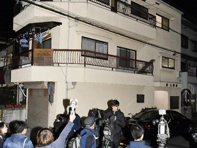An apartment in Neyagawa, Osaka, western Japan, where buckets filled with concrete were found.  Japanese police say a woman went to a police station and confessed to putting four newborns in concrete-filled buckets two decades ago.