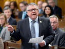 Public Safety Minister Ralph Goodale gets heated during question period on Wednesday.