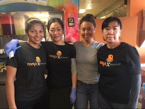 Tony's Breakfast workers Sandra Andino, left, Kay Aimes, Justine Choe and Kelly Shar Khuu.