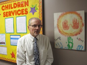 In this Nov. 2, 2017, photo, John Fisher, director of Licking County Job & Family Services, discusses in Newark, Ohio. Ohio's opioid crisis is stretching the state's foster care system as more and more children are removed from the homes of their drug-addicted parents, leading to ballot requests Tuesday for more funding. The agency is then asking voters to approve $3.9 million in additional annual funding, on top of the same amount the department already receives. It's the first request for new money in more than three decades, said Fisher. (AP Photo/Andrew Welsh-Huggins)