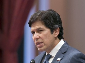 FILE -- In this Monday, July 17, 2017, file photo is Senate President Pro Tem Kevin de Leon, D-Los Angeles, in Sacramento, Calif.  A sexual harassment investigation into a sitting California senator is putting a fresh spotlight on the legislative leader who is running for a U.S. senate seat. De Leon heads the committee in charge of overseeing workplace complaints and shares a house with Sen. Tony Mendoza, the lawmaker accused of misconduct. De Leon is also in the middle of a campaign to unseat U.S. Sen. Dianne Feinstein, the first woman California sent to the Senate. (AP Photo/Rich Pedroncelli,file)