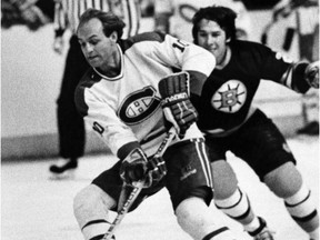 Guy Lafleur skates against the Boston Bruins on Nov. 30, 1983.