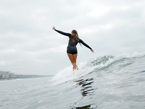 Pictured is Liv Stokes doing a crossover step.