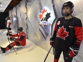 Hockey Canada's new Olympic and Paralympic jerseys are unveiled in Toronto on Nov. 1.