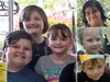 Clockwise from top right: Annabelle Pomeroy; Brooke Ward; Ryland Ward, who was shot four times but survived; Emily (standing), Megan and Greg Holcombe.