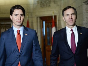Justin Trudeau and Bill Morneau in Ottawa.