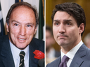 Poerre Trudeau and Justin Trudeau. 