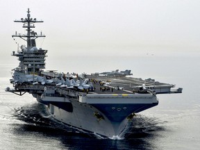 The aircraft carrier USS Theodore Roosevelt (CVN 71) on April 16, 2015.