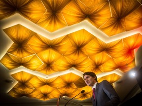 Prime Minister Justin Trudeau addresses supporters during a Liberal Party fundraising event in Vancouver, B.C., on Tuesday November 14, 2017. THE CANADIAN PRESS/Darryl Dyck