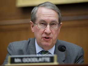 File - In this April 4, 2017 file photo, Rep. Bob Goodlatte, R-Va., speaks during a hearing of the House Judiciary subcommittee on Crime, Terrorism, Homeland Security, and Investigations, on Capitol Hill, in Washington.  Goodlatte is chairman of the House Judiciary Committee and a 13-term congressman from Virginia.  In a statement Thursday, he says it's "the right time for me to step aside and let someone else serve the sixth district."   (AP Photo/Alex Brandon, File)