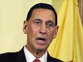 FILE - In this Jan. 6, 2014 file photo, Rep. Frank LoBiondo speaks in Trenton, N.J. LoBiondo announced his retirement on Nov. 7, declaring that "our nation is now consumed by increasing political polarization; there is no longer middle ground." He will not seek re-election.(AP Photo/Mel Evans, File)