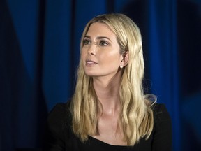 White House adviser Ivanka Trump listens to Treasury Secretary Steve Mnuchin speak in Bayville, N.J., Monday, Nov. 13, 2017. Ivanka Trump is putting it all on the line for the Republican tax overhaul. Signaling a new stage in her Washington career, the senior White House adviser recently hit the road to sell the plans that have drawn Democratic criticism and spurred some GOP conflict. (AP Photo/Matt Rourke)