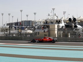 Ferrari driver Kimi Raikkonen of Finland steers his car during the first free practice at the Yas Marina racetrack in Abu Dhabi, United Arab Emirates, Friday, Nov. 24, 2017. The Emirates Formula One Grand Prix will take place on Sunday. (AP Photo/Hassan Ammar)
