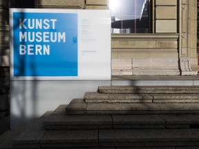 In this Oct. 30, 2017 photo the Kunstmuseum in Bern, Switzerland, is photographed. The Swiss museum presents a new exhibit on Nazi-designated "degenerate art," the first public showing of items from a collection of over 1,000 works found hidden in the apartment of German collector Cornelius Gurlitt.   (Peter Klaunzer/Keystone via AP)
