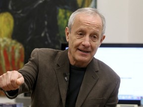 FILE - In this file photo taken Monday, Feb. 13, 2017, Peter Pilz then  from the Austrian Green party speaks during an interview with The Associated Press in Vienna, Austria. The prominent Austrian opposition politician says Saturday, Nov. 4, 2017  he's giving up his seat in parliament amid allegations of sexual harassment. Peter Pilz, a former Green party politician who split away to form a new party that won seats in last month's election, was accused of groping a young woman in 2013 at a conference in comments published in Falter news weekly. (AP Photo/Ronald Zak, file)