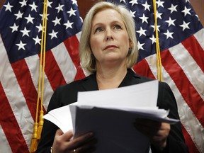 Sen. Kirsten Gillibrand, D-N.Y., attends a news conference, Tuesday, Dec. 12, 2017, on Capitol Hill in Washington.