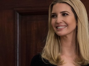 Ivanka Trump, daughter of US President Donald Trump, attends an event where Trump spoke about his administration's efforts in deregulation in the Roosevelt Room of the White House in Washington, DC, December 14, 2017.