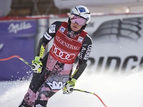 Liechtenstein's Tina Weirather completes an alpine ski, women's World Cup super-G, in Val d'Isere, France, Sunday, Dec. 17, 2017.