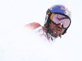 Norway's Aksel Lund Svindal completes an alpine ski, men's World Cup downhill, in Bormio, Italy, Thursday, Dec. 28, 2017.