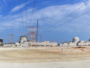 This undated photograph released by the United Arab Emirates' state-run WAM news agency, shows the under-construction Barakah nuclear power plant in Abu Dhabi's Western desert. The UAE on Sunday denied a claim by Yemen's Shiite rebels that a rebel-fired missile targeted the plant.