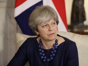 British Prime Minister Theresa May inside 10 Downing Street in London, Tuesday, Dec. 5, 2017.