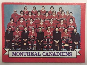 The Montreal Canadiens 1973-74 O-Pee-Chee hockey card.