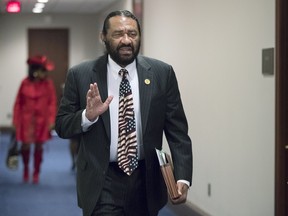 In this photo from Wednesday, Nov. 29, 2017, Rep. Al Green, D-Texas, arrives for a Democratic Caucus meeting on Capitol Hill in Washington.
