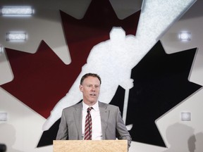 With a good part of its Olympic roster already set, players looking for a spot Team Canada will get one final chance to prove themselves at the Spengler Cup. Sean Burke, who will serve as general manager of Team Canada in 2017-18, announces former Vancouver Canucks head coach Willie Desjardins will be Team Canada's head coach at a news conference in Calgary on Tuesday, July 25, 2017.