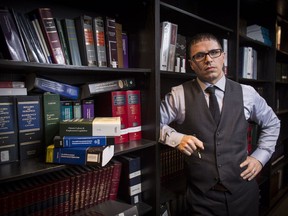 Lawyer Adam Savaglio poses in the offices of Scarfing Hawkins LLP in Hamilton, Ont., on Thursday, December 7, 2017. Savaglio is representing a woman (who doesn‚Äôt want to be identified) who filed a human rights complaint after being sexually assaulted.