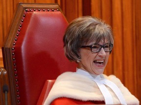 Supreme Court Judge Beverley McLachlin takes part in the welcoming ceremony for Justice Richard Wagner at the Supreme Court of Canada in Ottawa on Monday, December 3, 2012. Chief Justice McLachlin fought back tears as she said goodbye after more than a quarter century on Canada's highest court.THE CANADIAN PRESS/Sean Kilpatrick