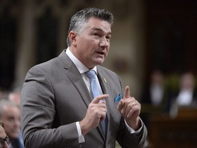 Conservative MP James Bezan during question period in the House of Commons on Parliament Hill in Ottawa on Oct. 27, 2016.