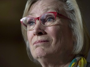 Crown-Indigenous Relations and Rorthern Affairs Minister Carolyn Bennett speaks during a news conference on Parliament Hill in Ottawa on October 6, 2017. Crown-Indigenous Relations Minister Carolyn Bennett is remaining mum on a resolution passed today by First Nations chiefs pushing for the removal of the chief commissioner of the inquiry into missing and murdered Indigenous women and girls.