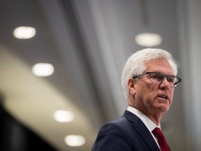 Federal Minister of Natural Resources Jim Carr speaks during the Greater Vancouver Board of Trade's annual Energy Forum, in Vancouver on November 30, 2017. Natural Resources Minister Jim Carr visited Churchill, Man. Friday to announce new economic diversificatiion funding for the town that lost rail service last spring. Without a rail line to the south, goods and people are being flown into the community at much higher cost. THE CANADIAN PRESS/Darryl Dyck