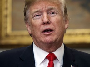 President Donald Trump speaks during a swearing in ceremony for the new Secretary of Homeland Security Kirstjen Nielsen, in the Roosevelt Room of the White House, Friday, Dec. 8, 2017, in Washington.