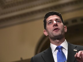 House Speaker Paul Ryan of Wis., speaks a news conference on Capitol Hill in Washington, Tuesday, Dec. 19, 2017. Republicans muscled the most sweeping rewrite of the nation's tax laws in more than three decades through the House.